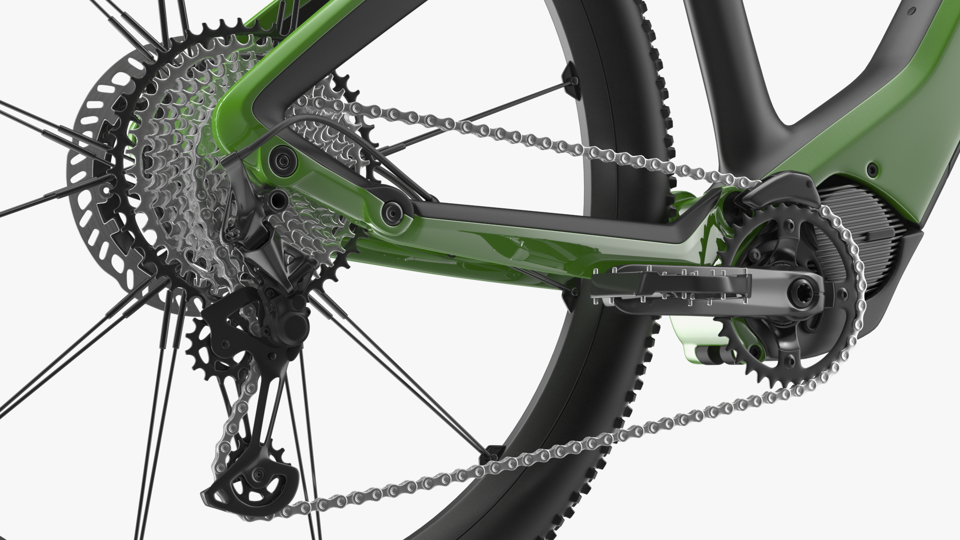 Electric Mountain Bike Rigged 3D model