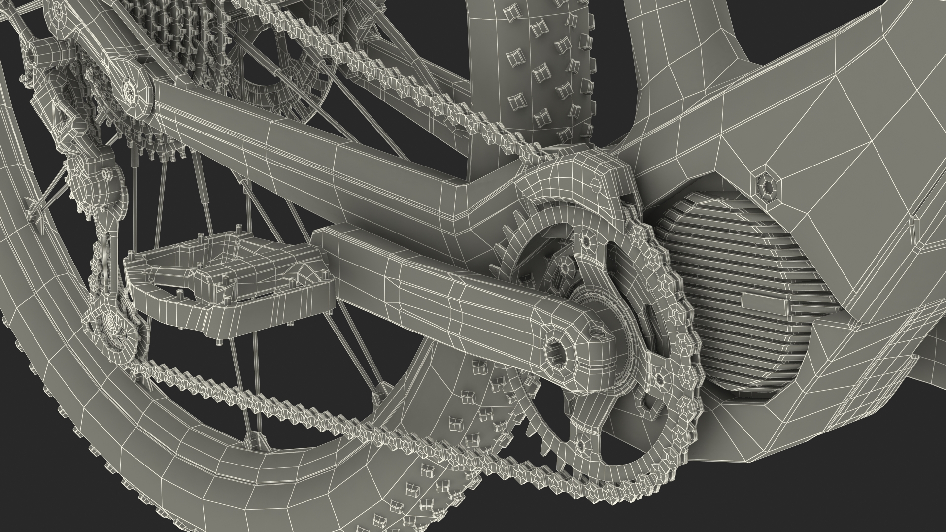Electric Mountain Bike Rigged 3D model