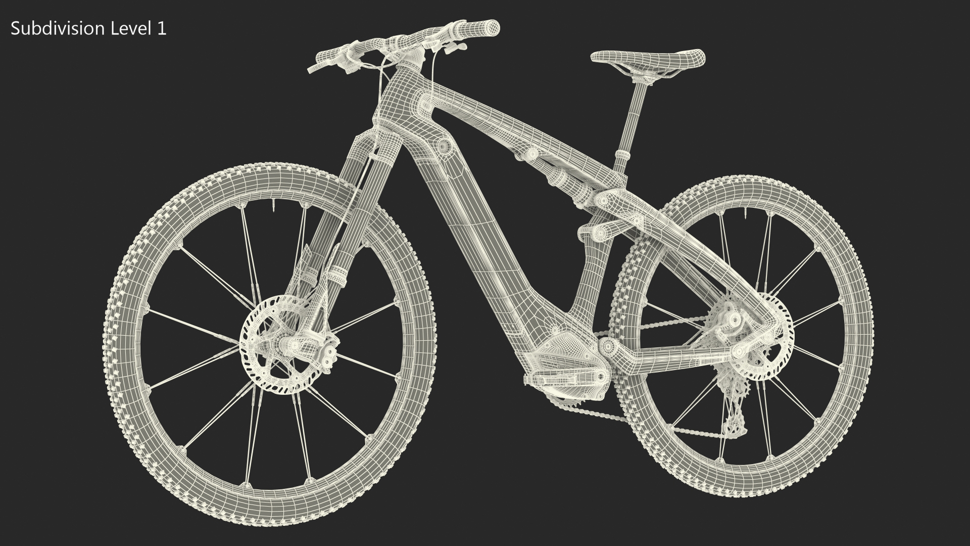 Electric Mountain Bike Rigged 3D model