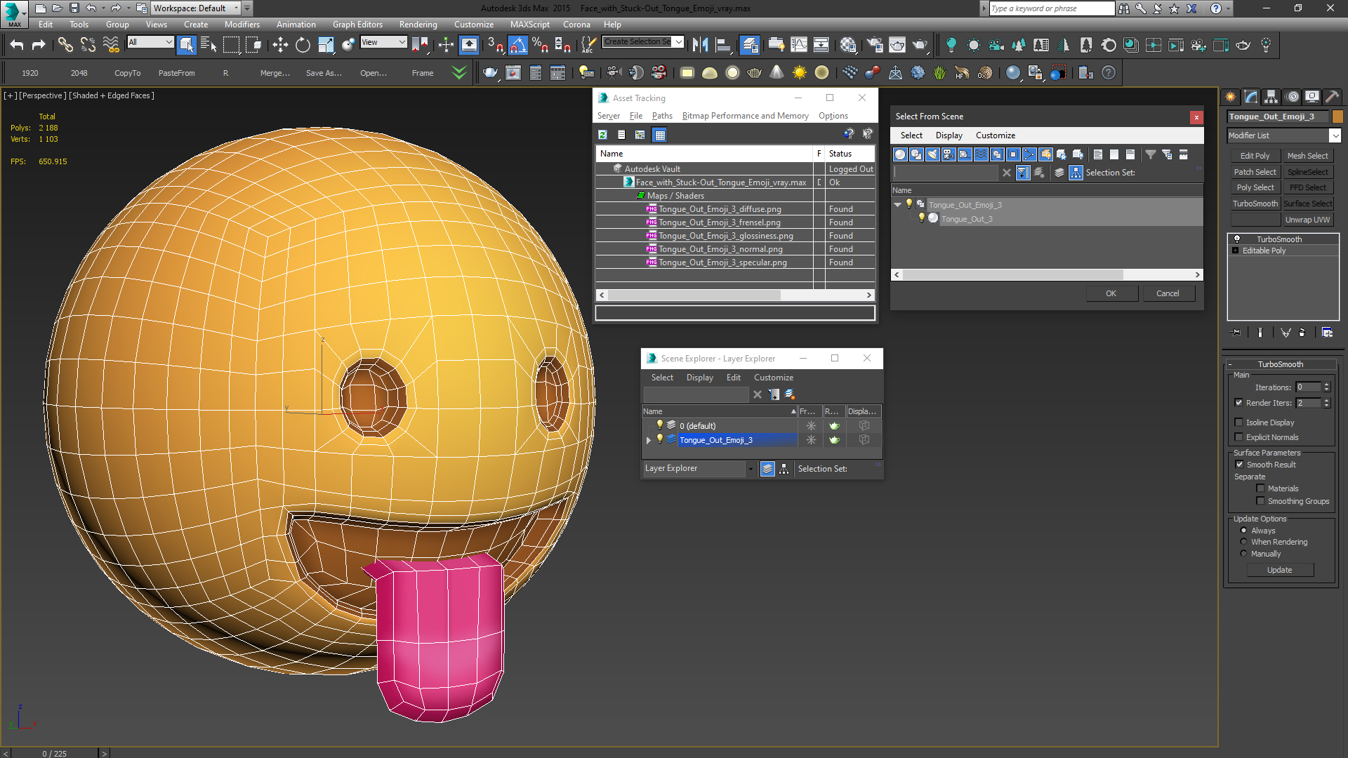 Face with Stuck-Out Tongue Emoji 3D