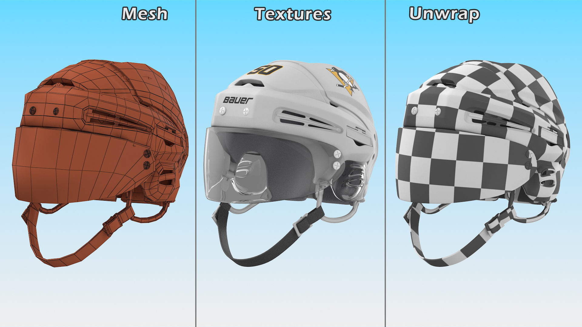 3D Hockey Helmet Pittsburgh Penguins model