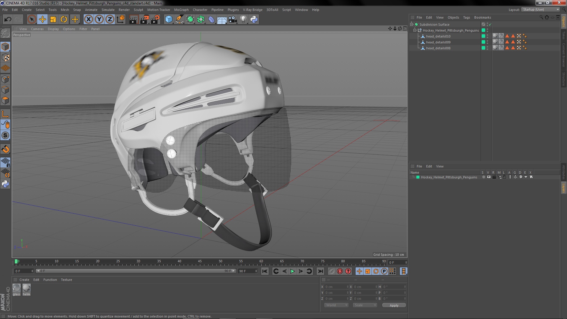 3D Hockey Helmet Pittsburgh Penguins model