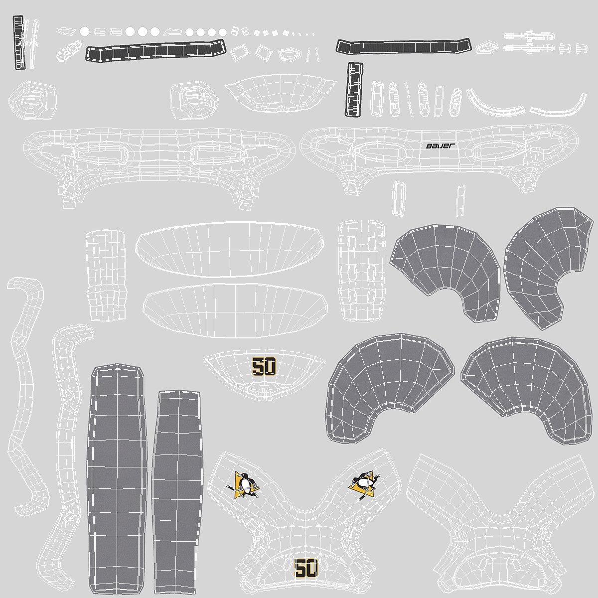 3D Hockey Helmet Pittsburgh Penguins model