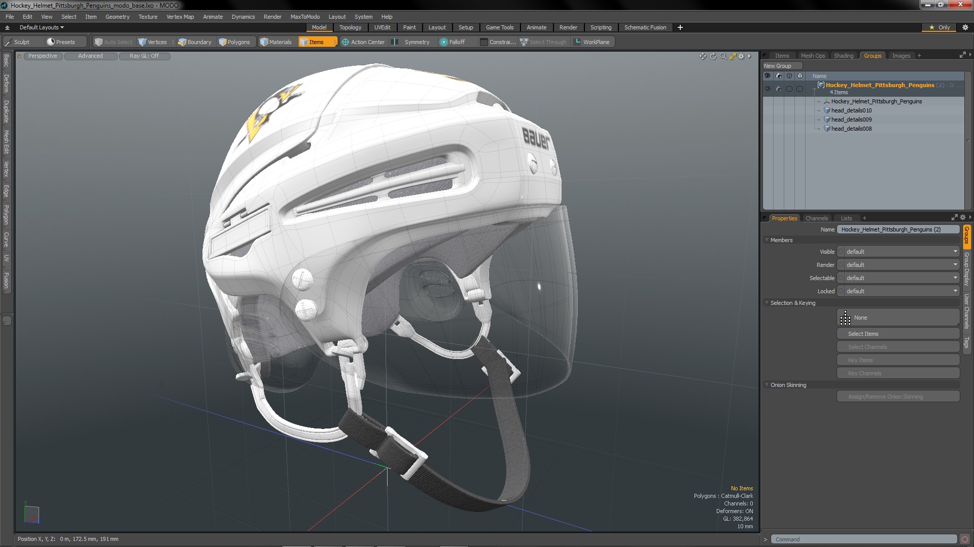 3D Hockey Helmet Pittsburgh Penguins model