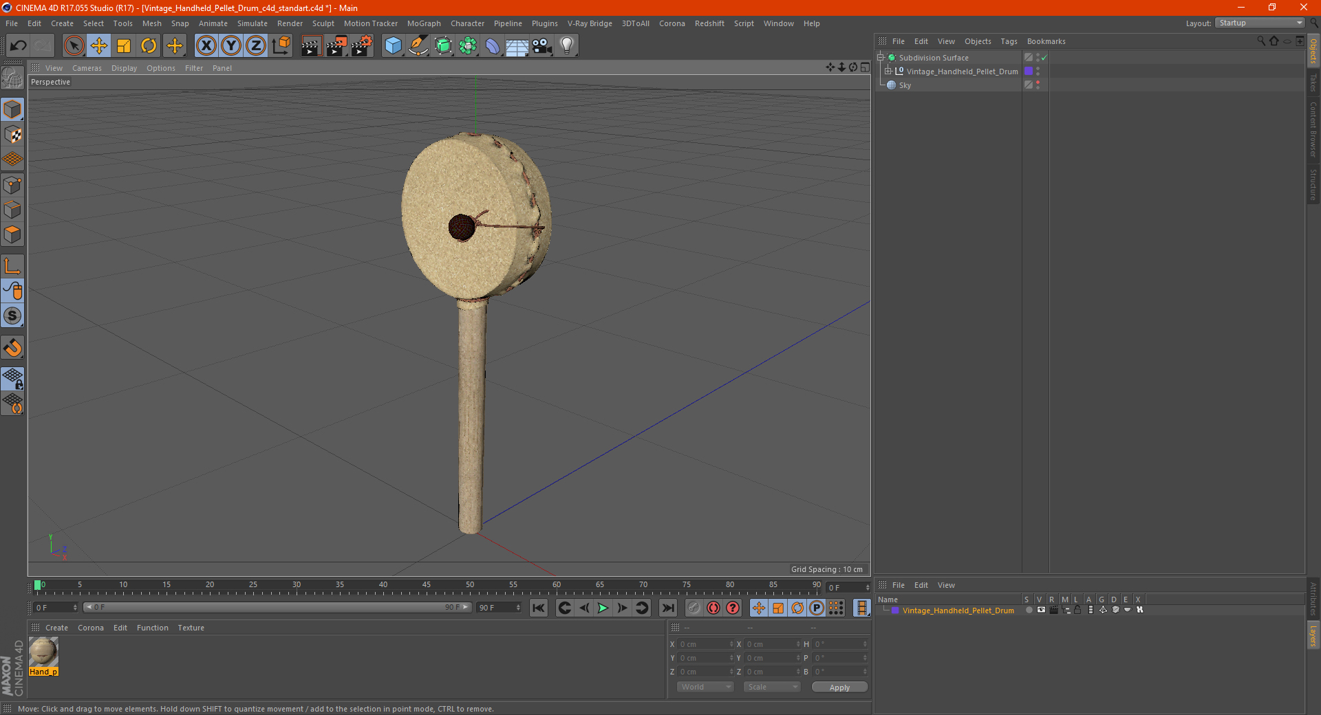 3D Vintage Handheld Pellet Drum model