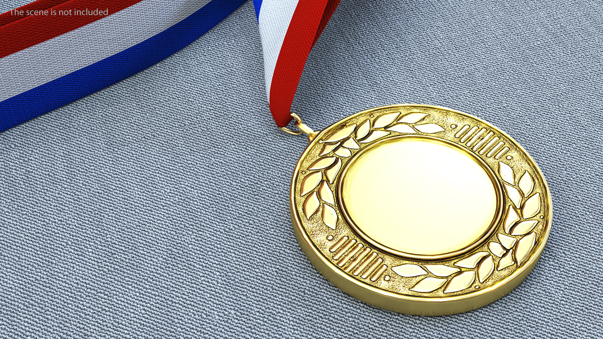 3D Gold Medal with Tricolor Ribbon