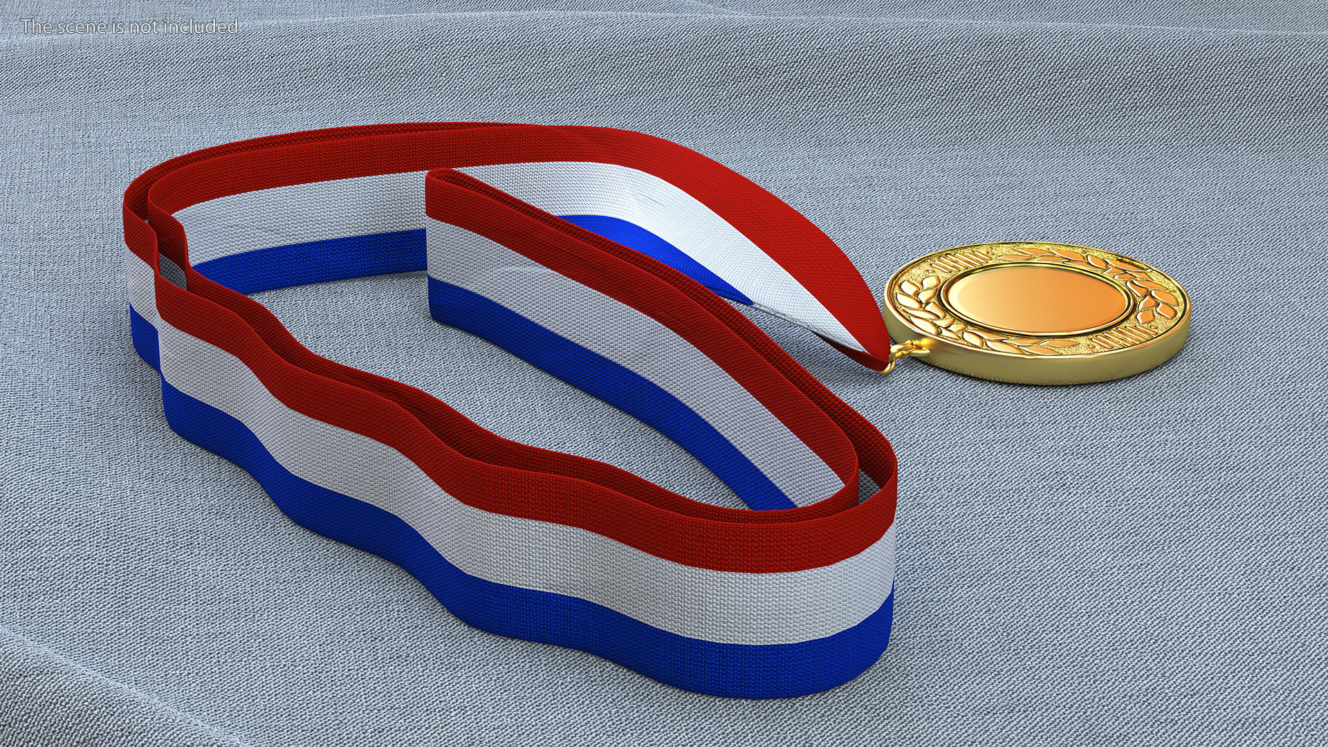 3D Gold Medal with Tricolor Ribbon