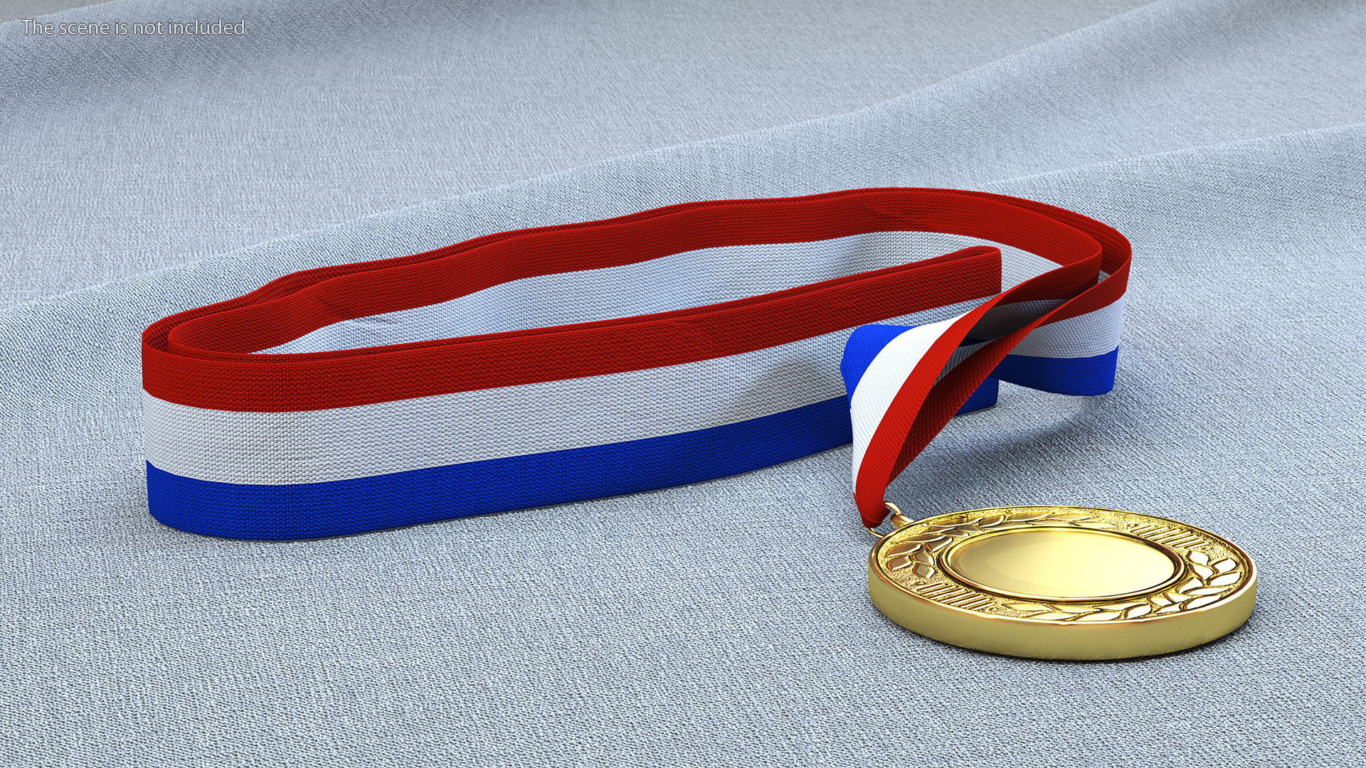 3D Gold Medal with Tricolor Ribbon