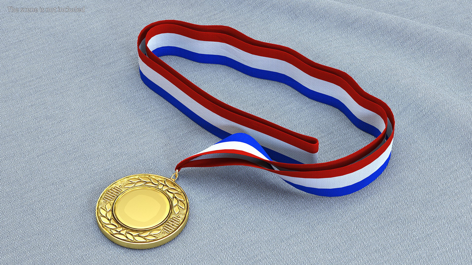 3D Gold Medal with Tricolor Ribbon