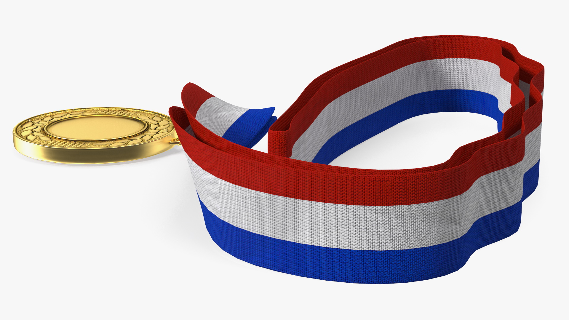 3D Gold Medal with Tricolor Ribbon