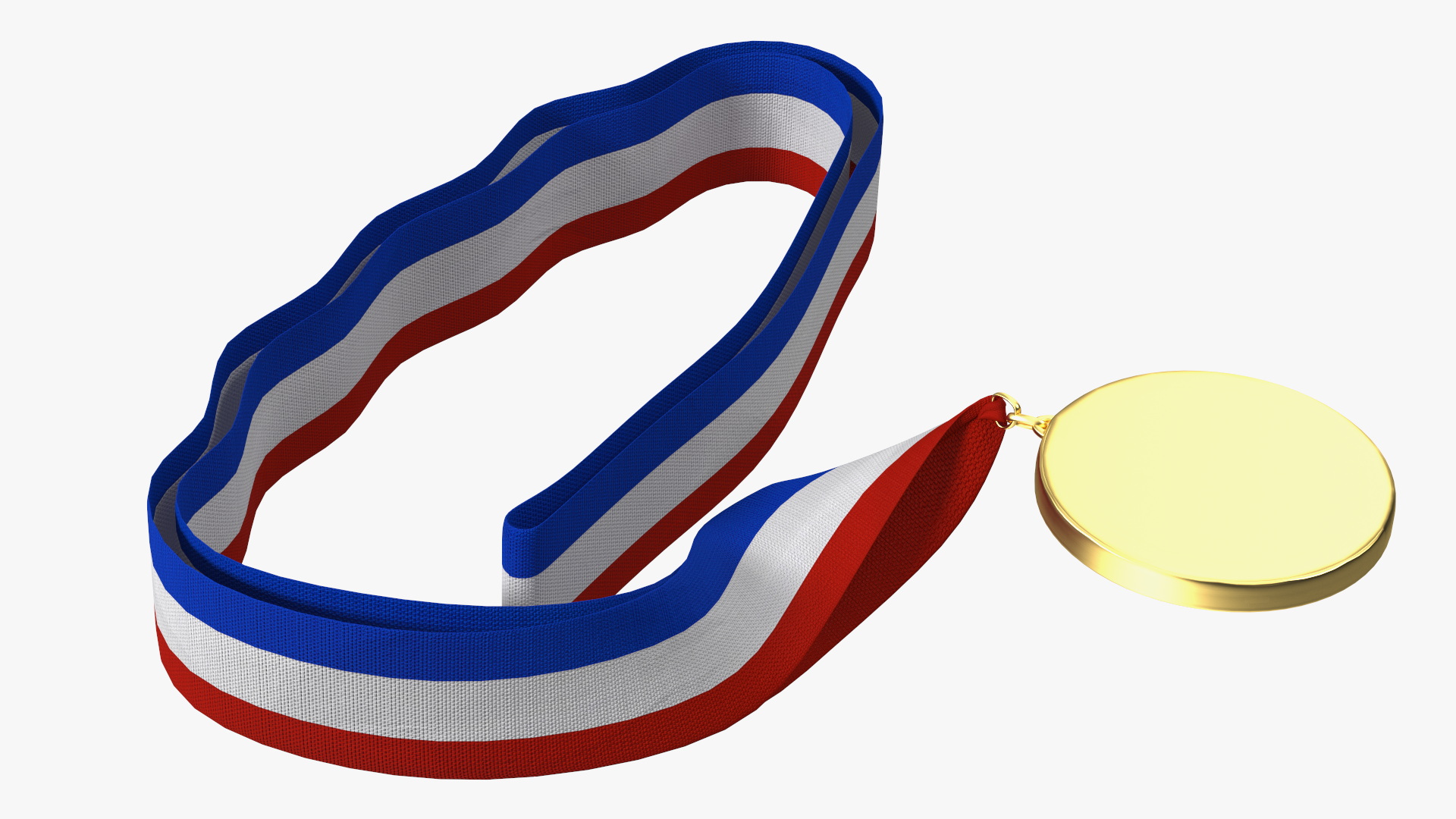 3D Gold Medal with Tricolor Ribbon