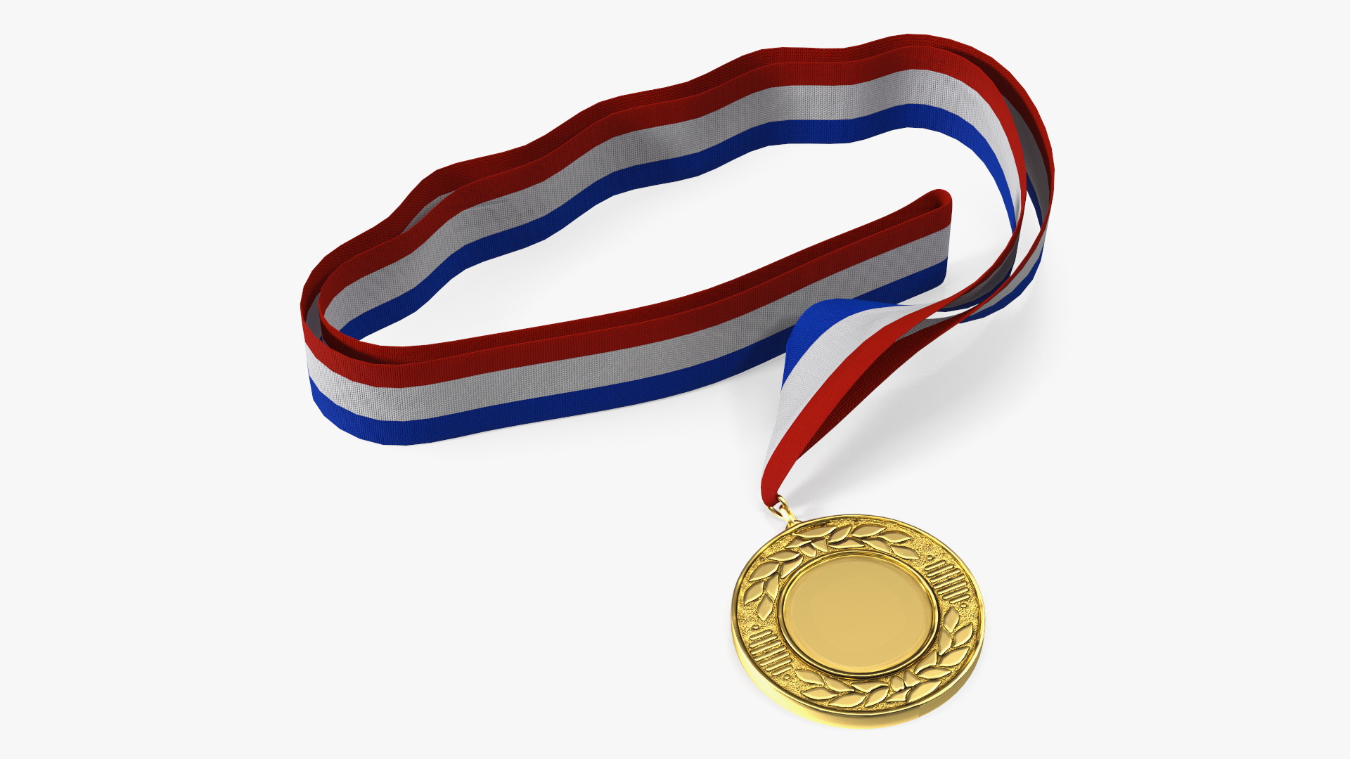 3D Gold Medal with Tricolor Ribbon