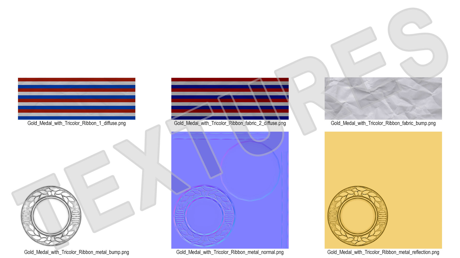 3D Gold Medal with Tricolor Ribbon