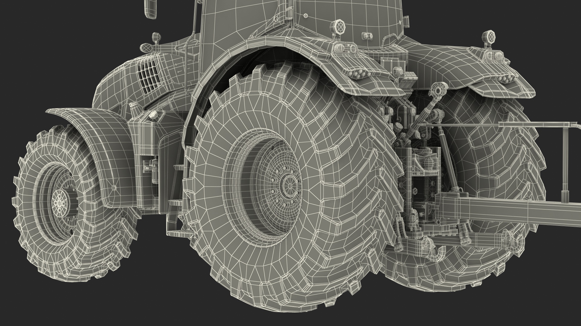 Tractor Claas Axion 800 with Seedbed Cultivator Transportation 3D