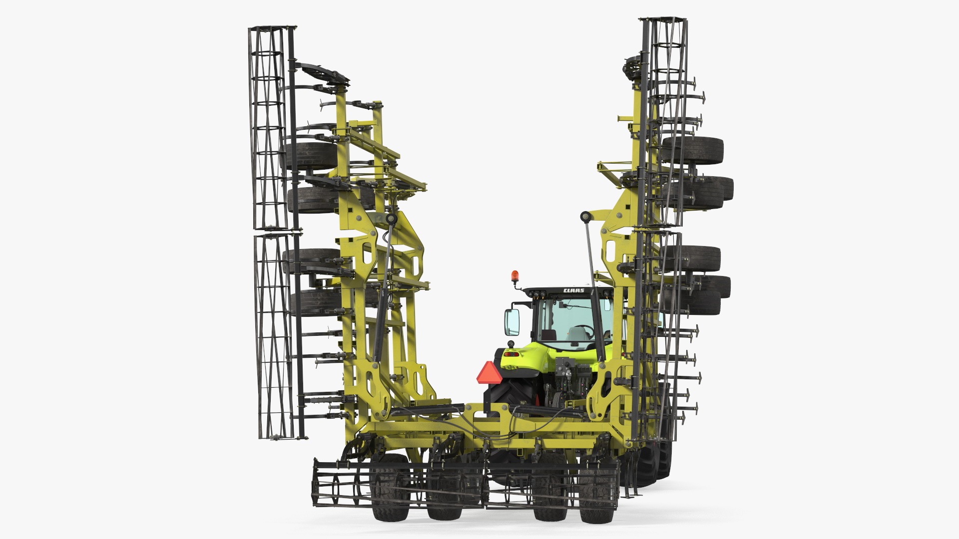 Tractor Claas Axion 800 with Seedbed Cultivator Transportation 3D