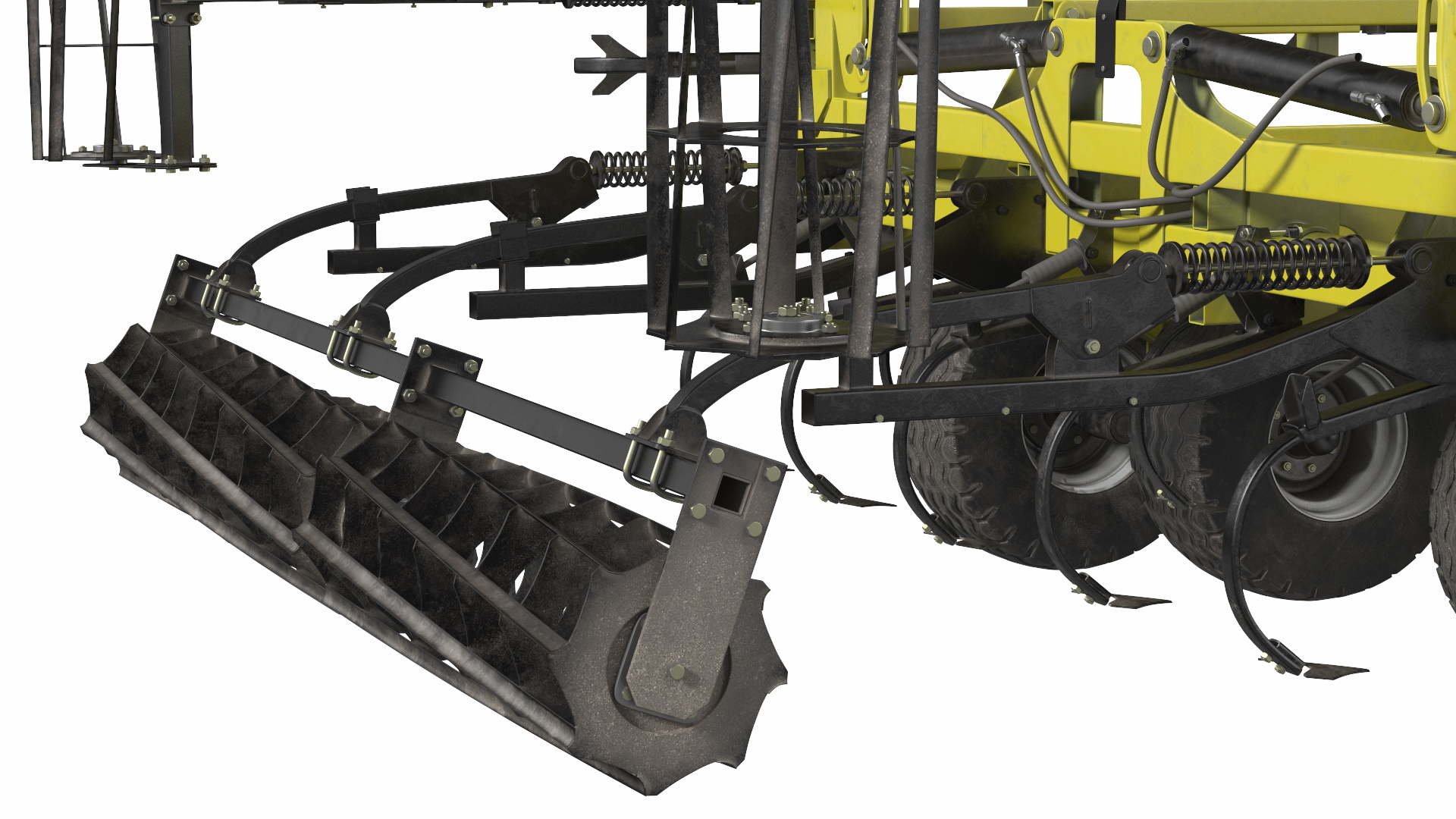 Tractor Claas Axion 800 with Seedbed Cultivator Transportation 3D