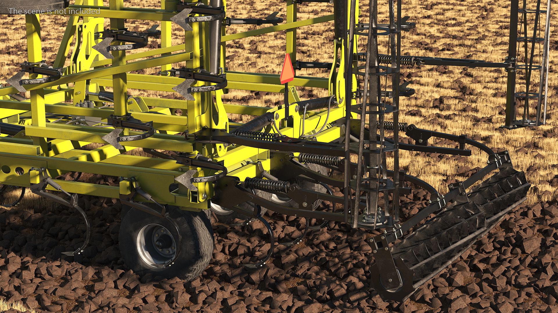 Tractor Claas Axion 800 with Seedbed Cultivator Transportation 3D