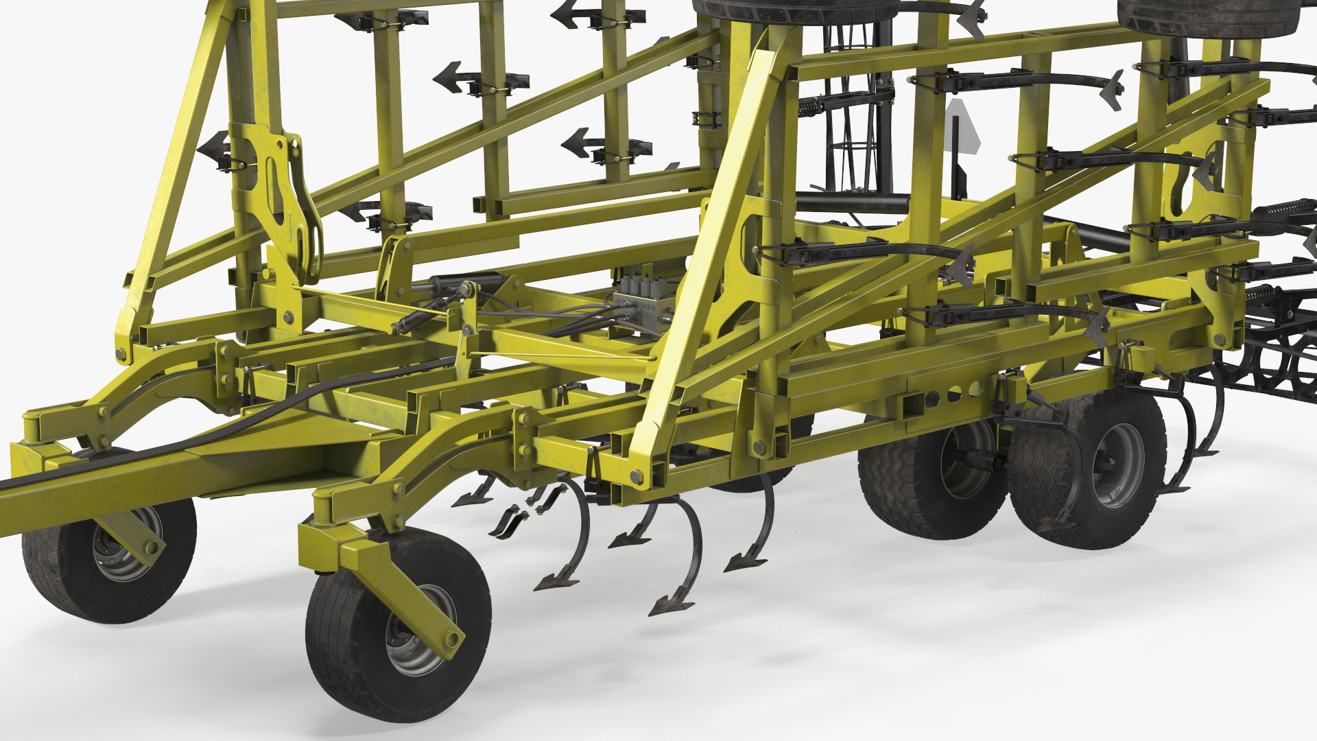 Tractor Claas Axion 800 with Seedbed Cultivator Transportation 3D