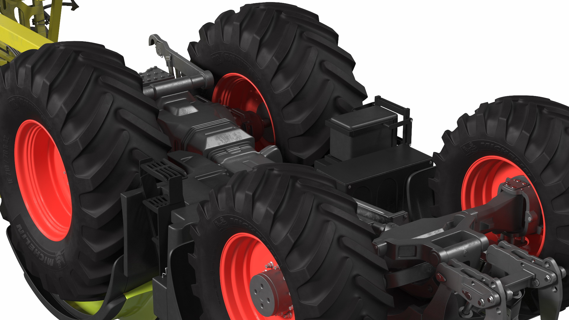Tractor Claas Axion 800 with Seedbed Cultivator Transportation 3D