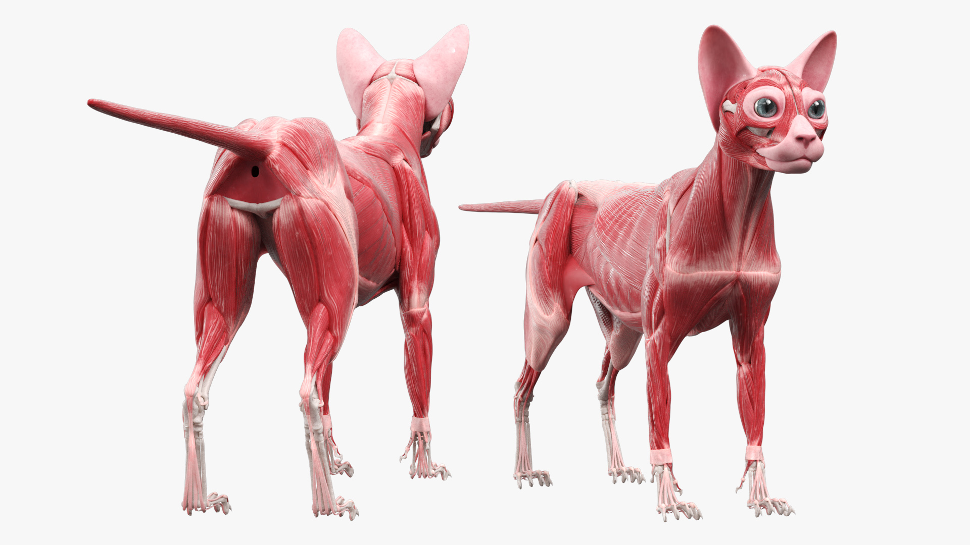 Cat Muscular System Anatomy Tendons, view 4