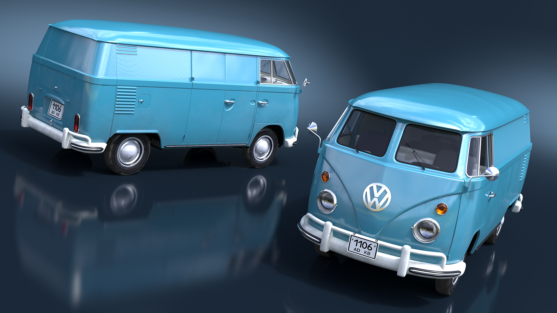 Vintage Volkswagen Type 2 Van 3D model