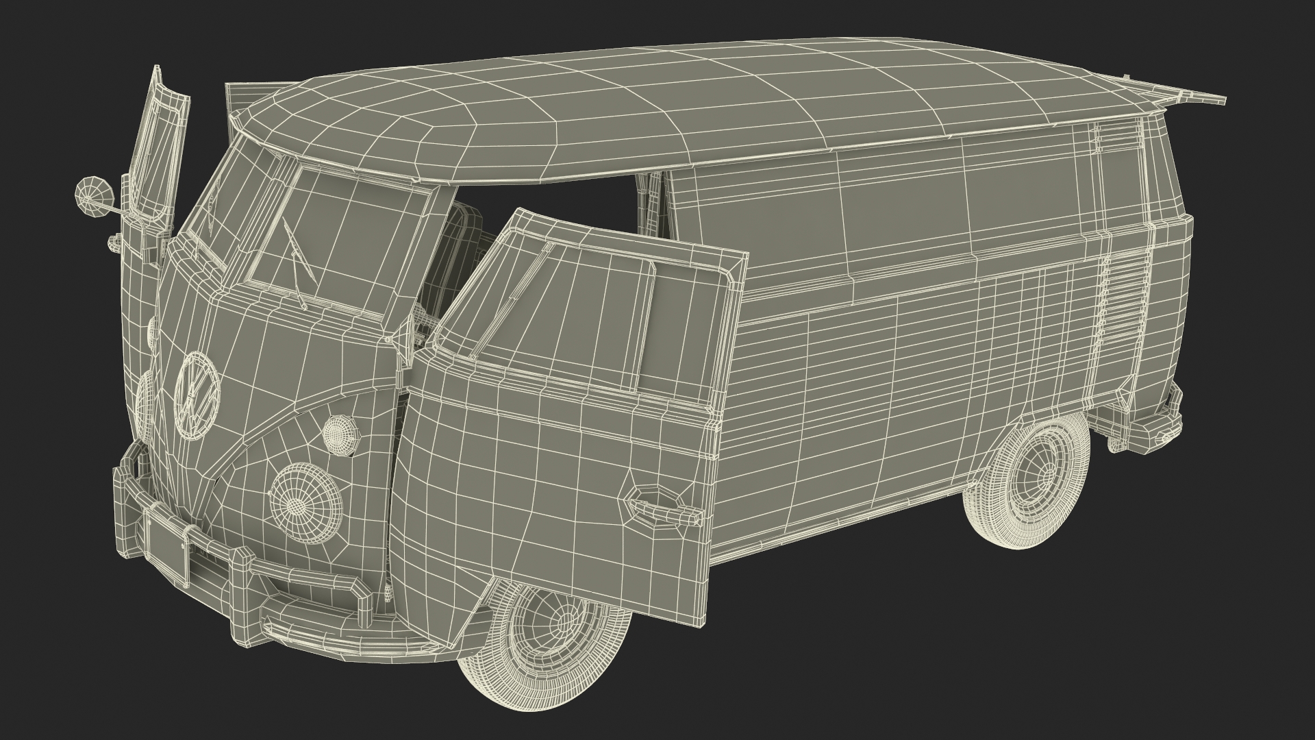Vintage Volkswagen Type 2 Van 3D model
