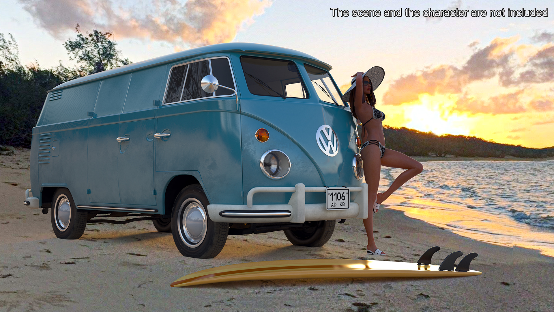 Vintage Volkswagen Type 2 Van 3D model
