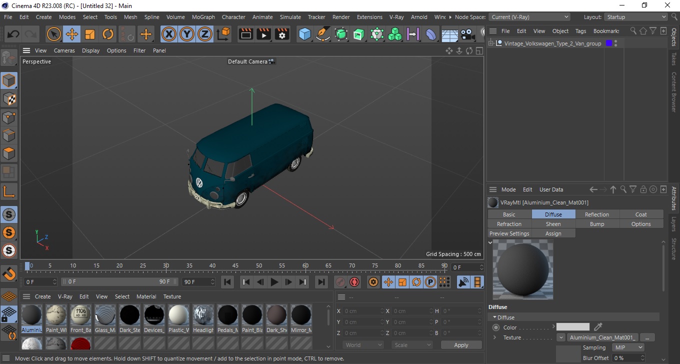 Vintage Volkswagen Type 2 Van 3D model