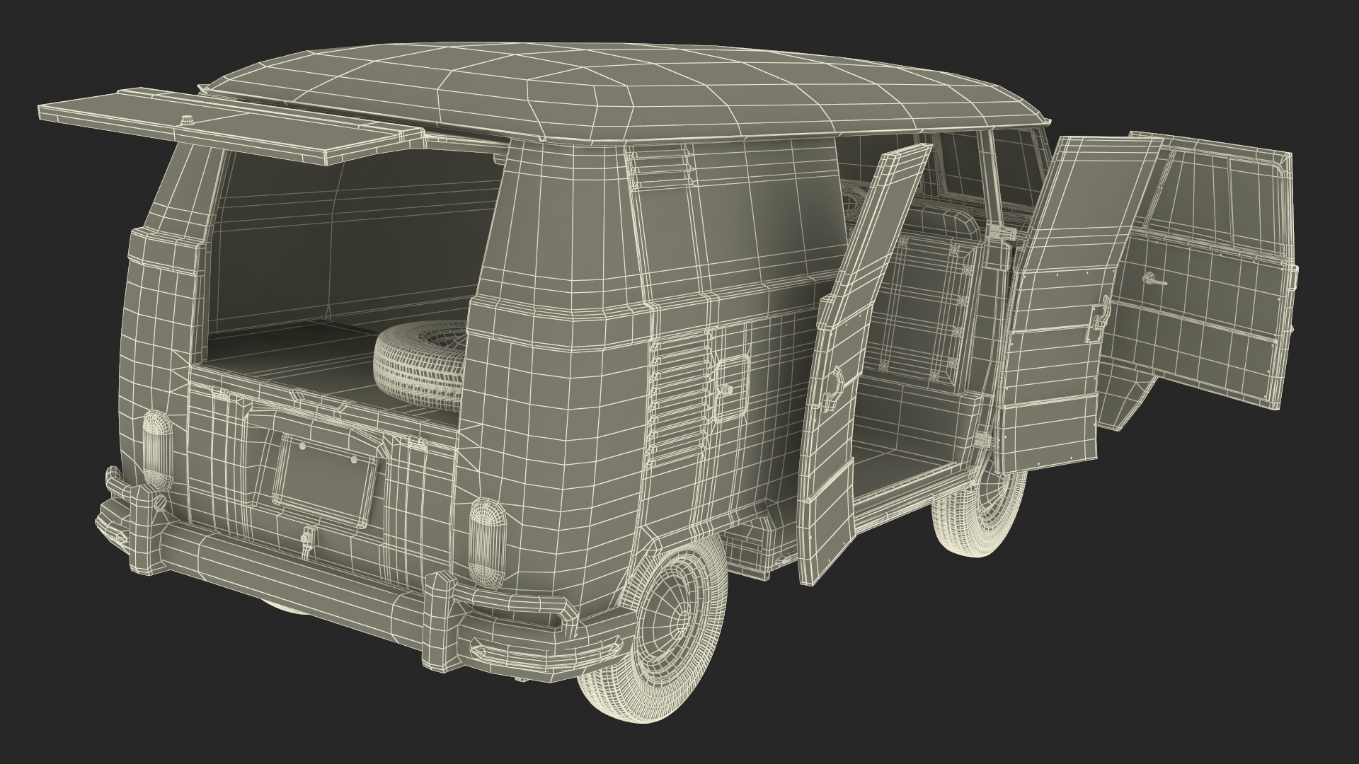Vintage Volkswagen Type 2 Van 3D model