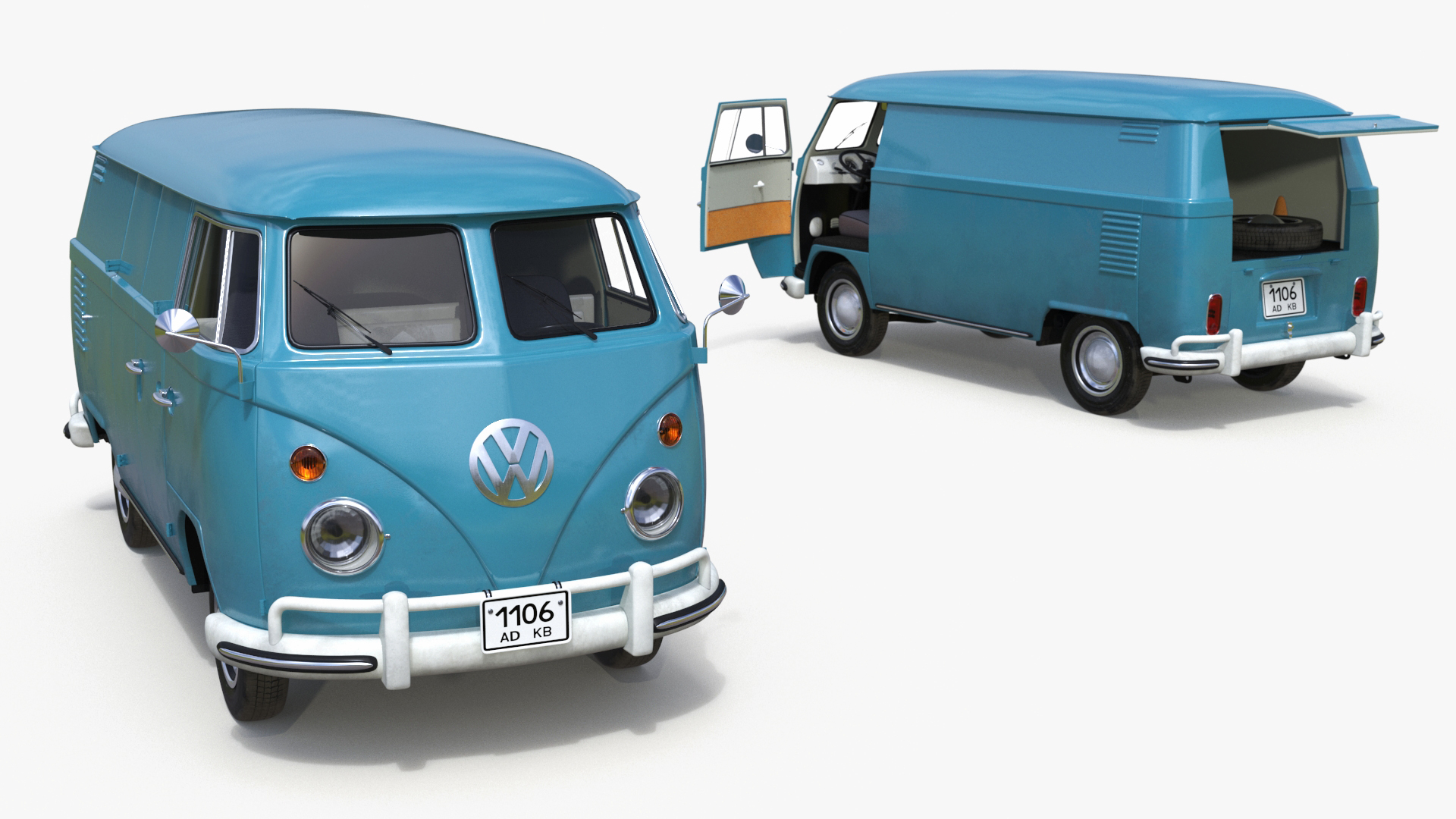 Vintage Volkswagen Type 2 Van 3D model