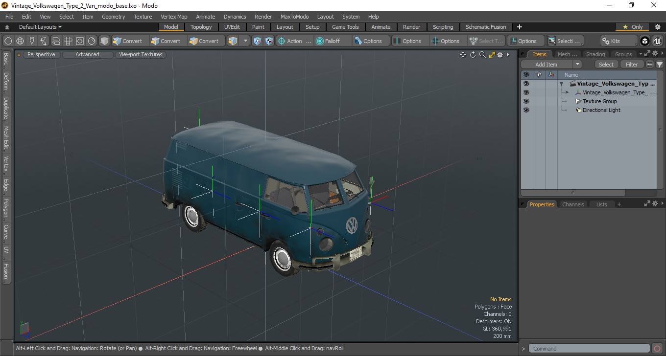 Vintage Volkswagen Type 2 Van 3D model