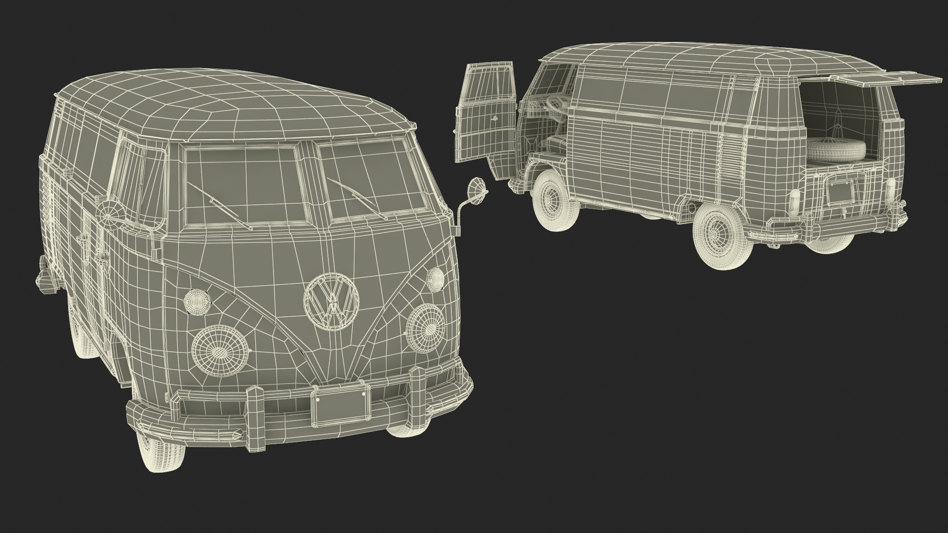 Vintage Volkswagen Type 2 Van 3D model