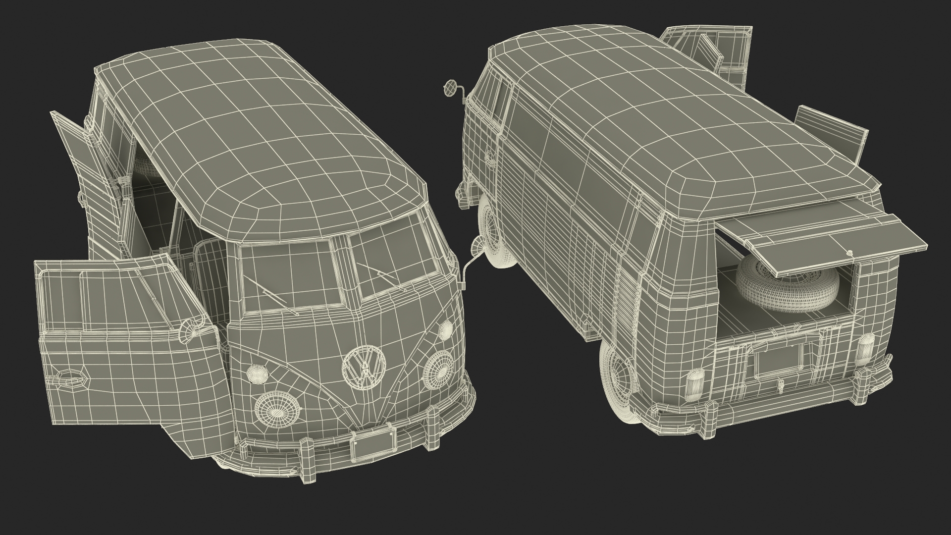 Vintage Volkswagen Type 2 Van 3D model