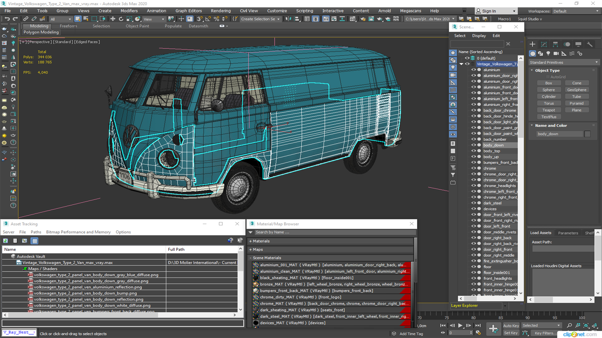 Vintage Volkswagen Type 2 Van 3D model