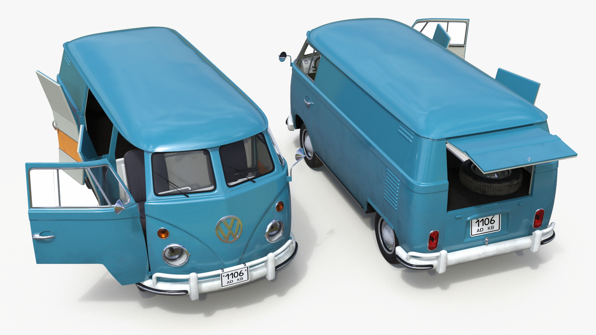 Vintage Volkswagen Type 2 Van 3D model