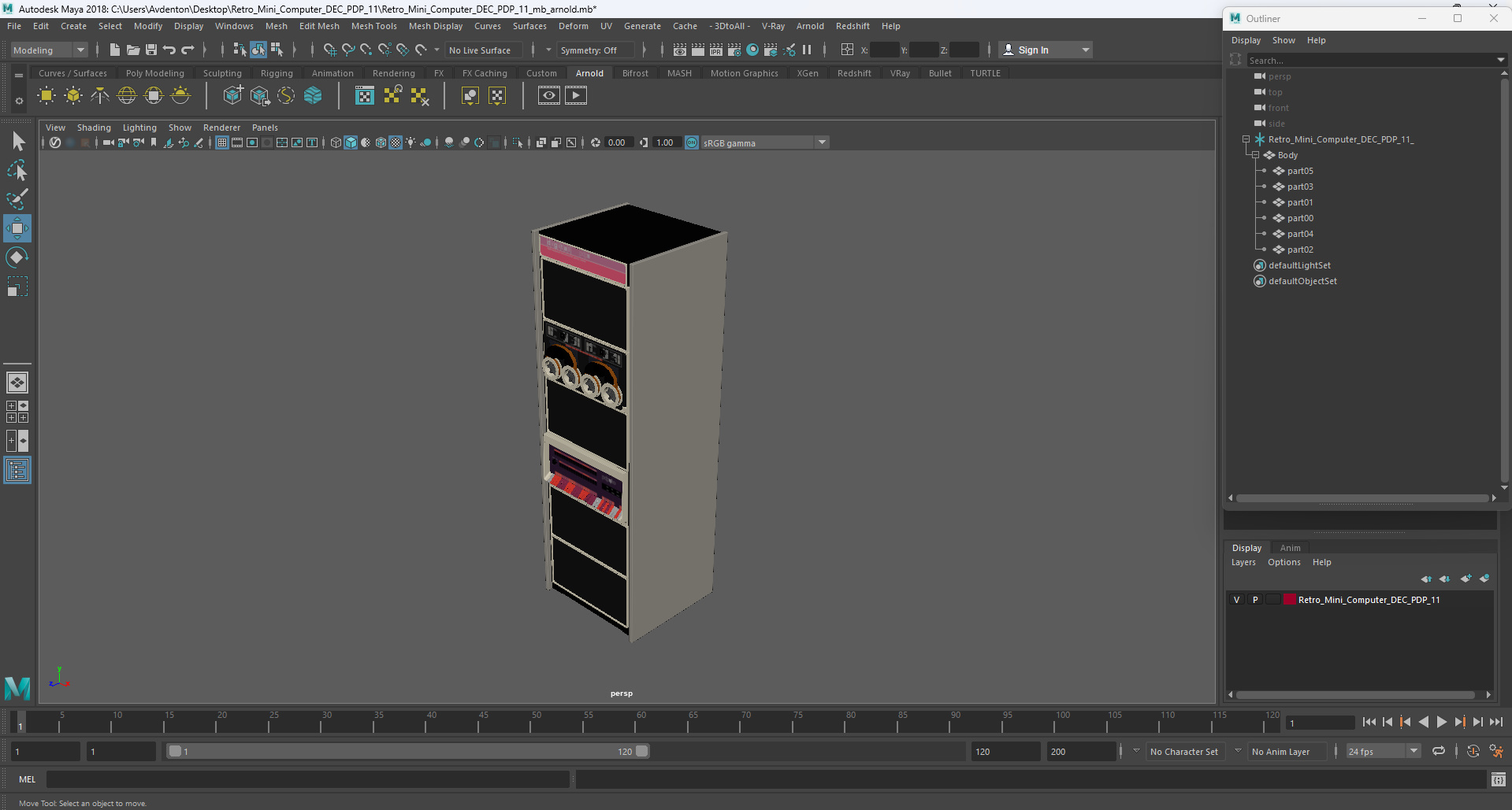 3D model Retro Mini Computer DEC PDP 11