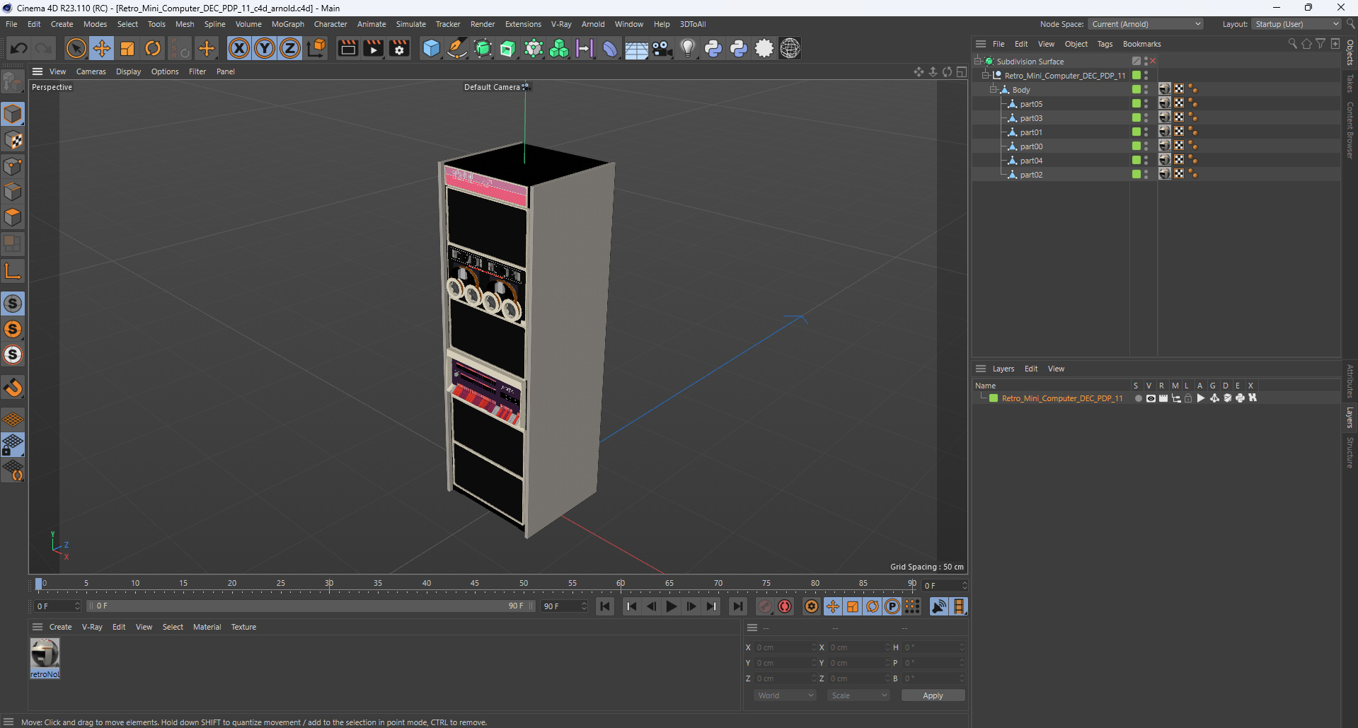 3D model Retro Mini Computer DEC PDP 11