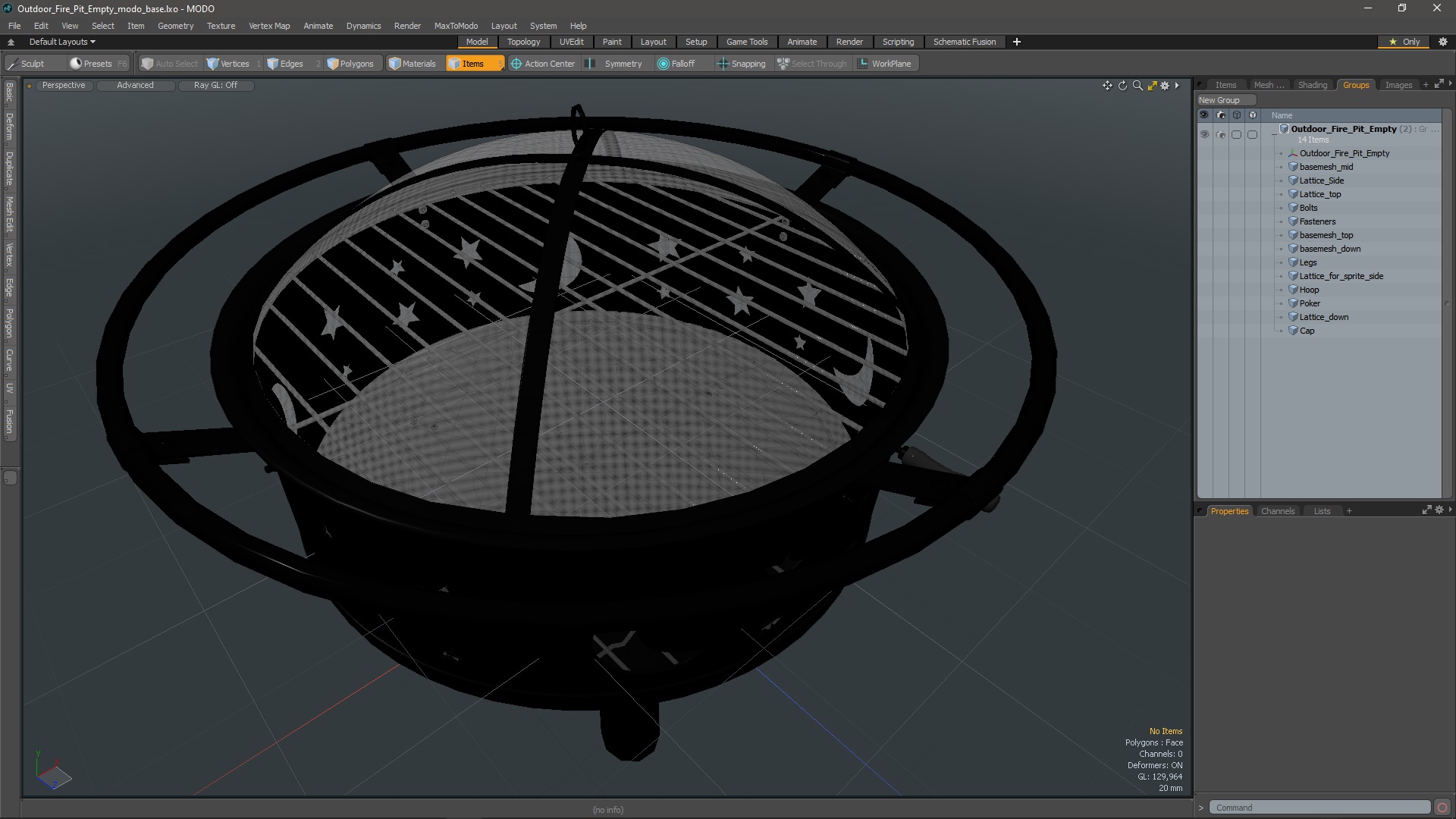 Outdoor Fire Pit Empty 3D