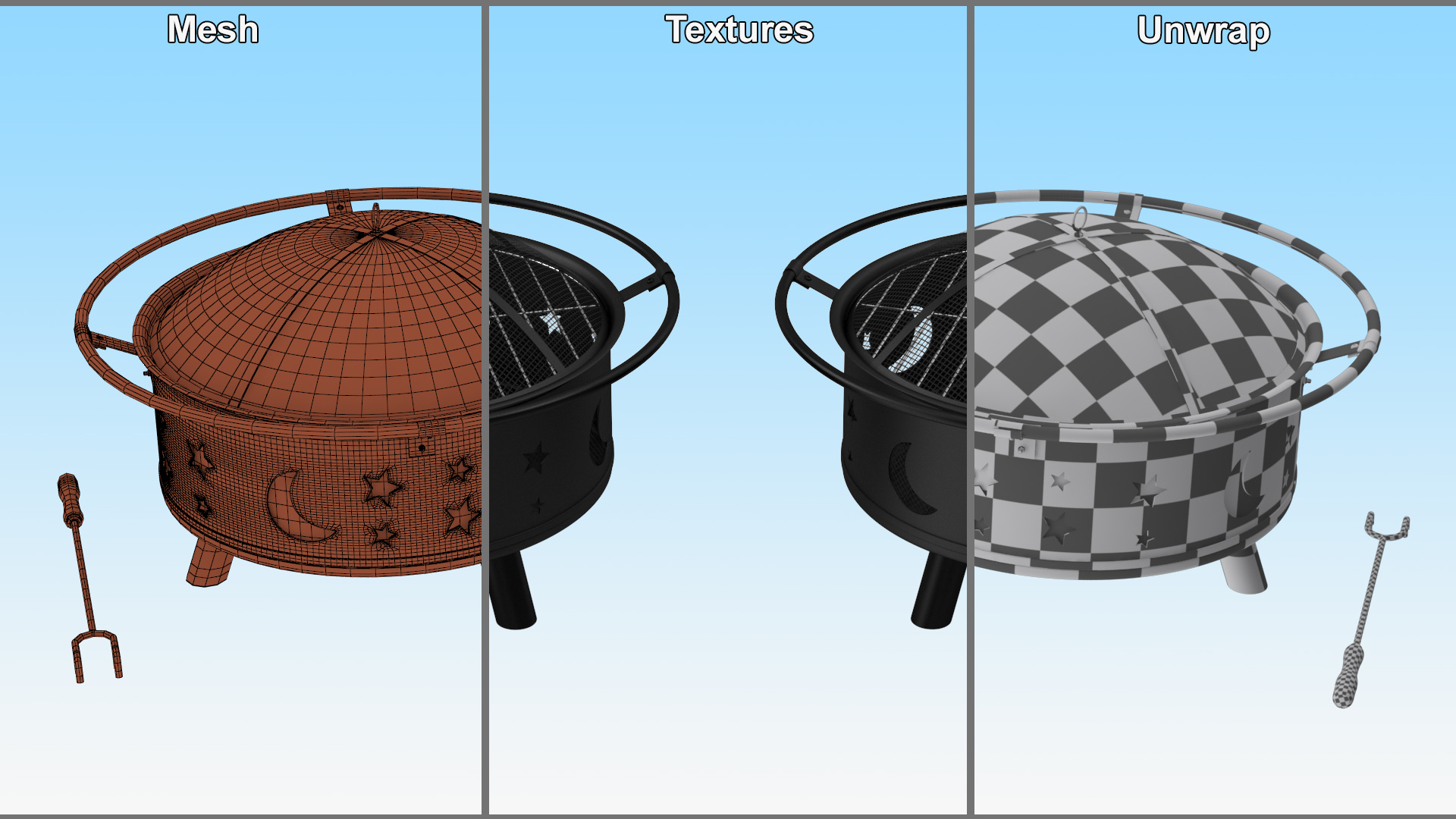 Outdoor Fire Pit Empty 3D