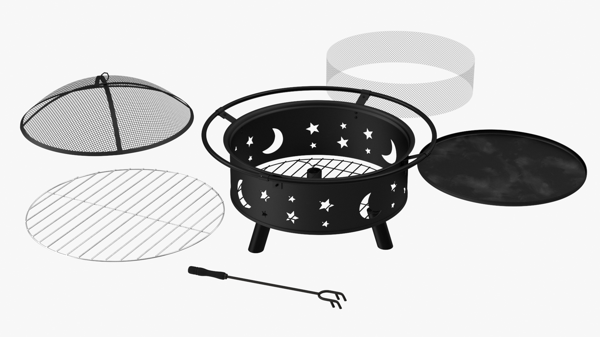 Outdoor Fire Pit Empty 3D