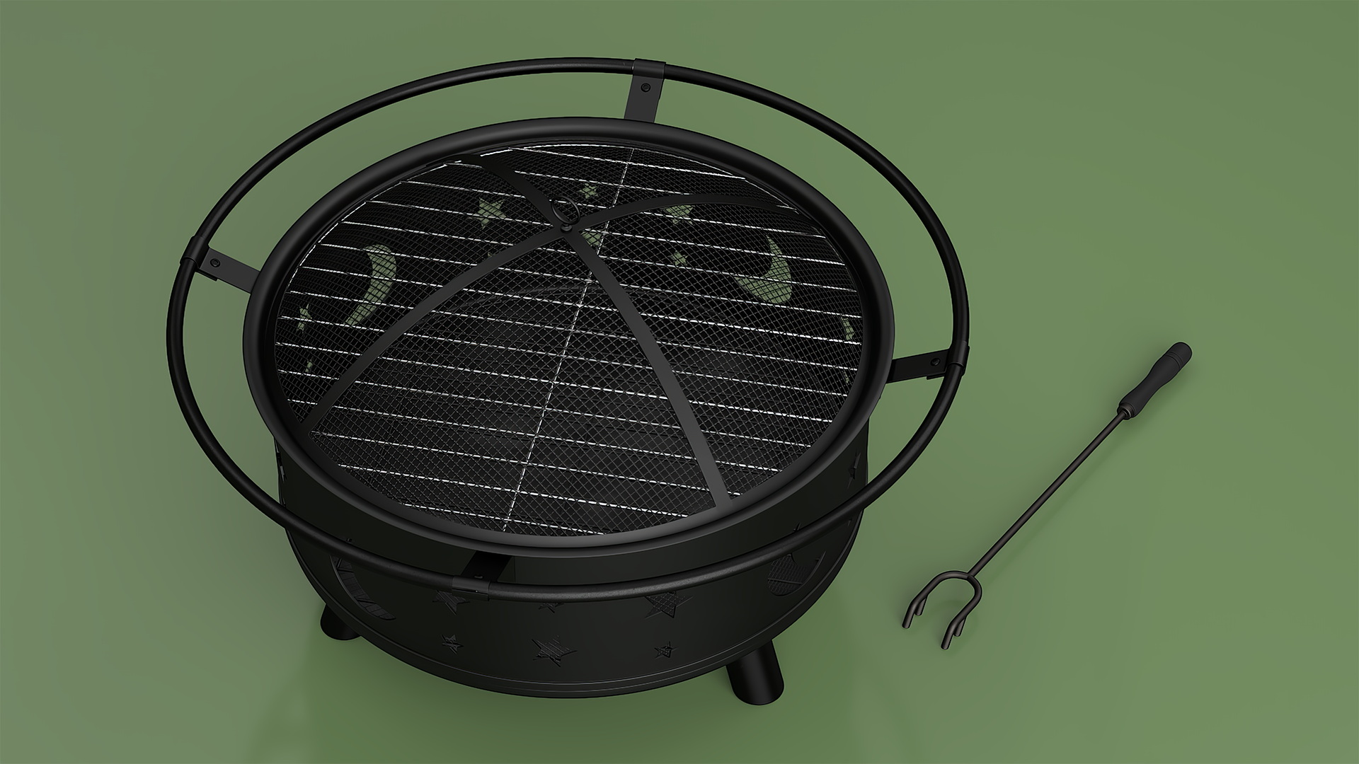 Outdoor Fire Pit Empty 3D
