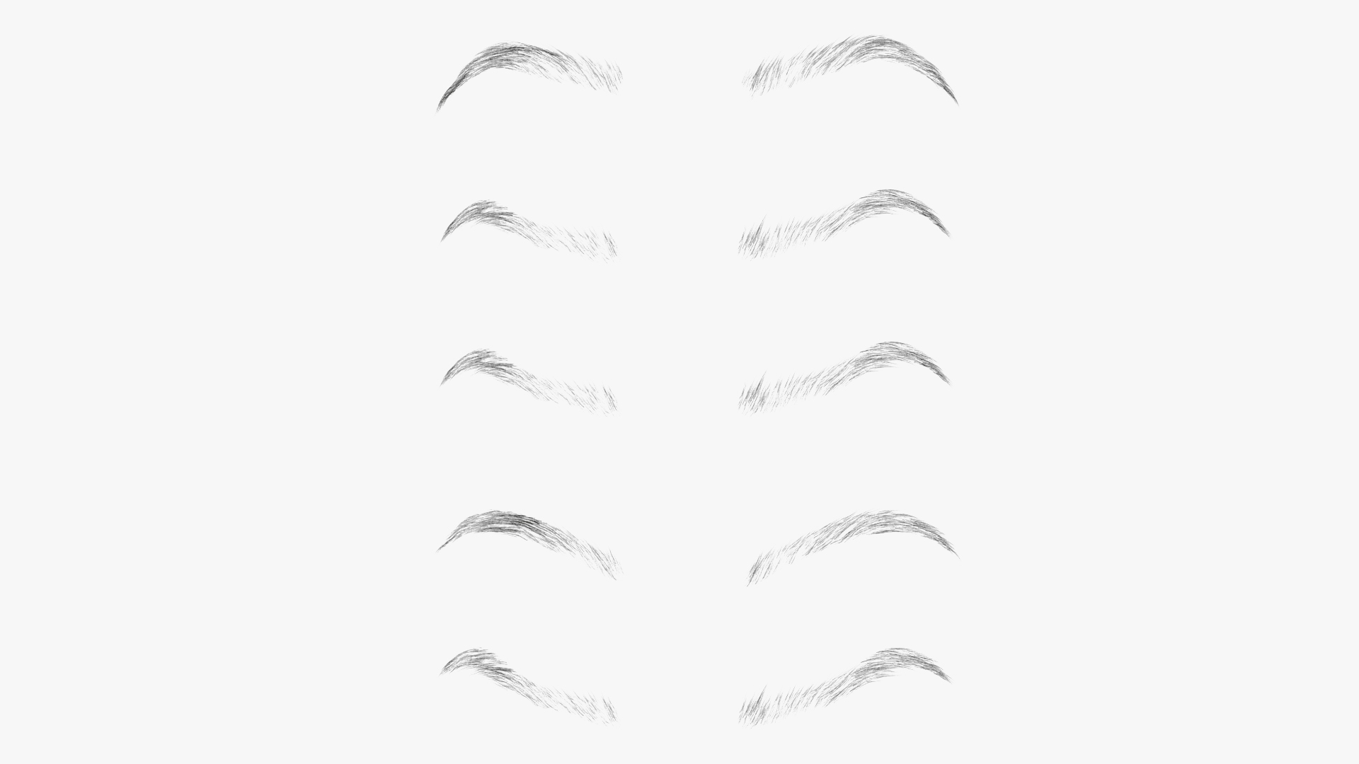 Eyebrows Shapes Set 3D model