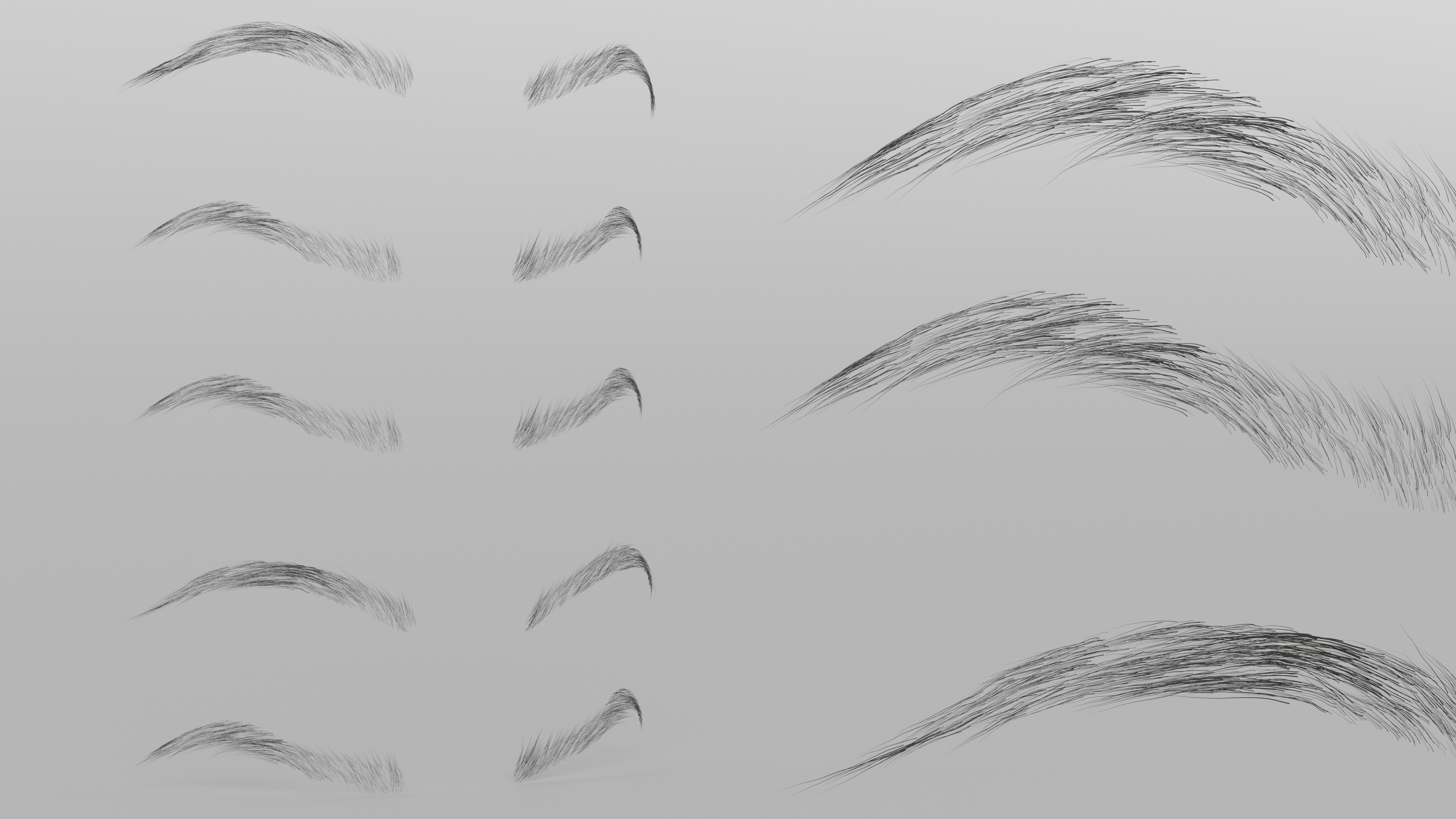 Eyebrows Shapes Set 3D model