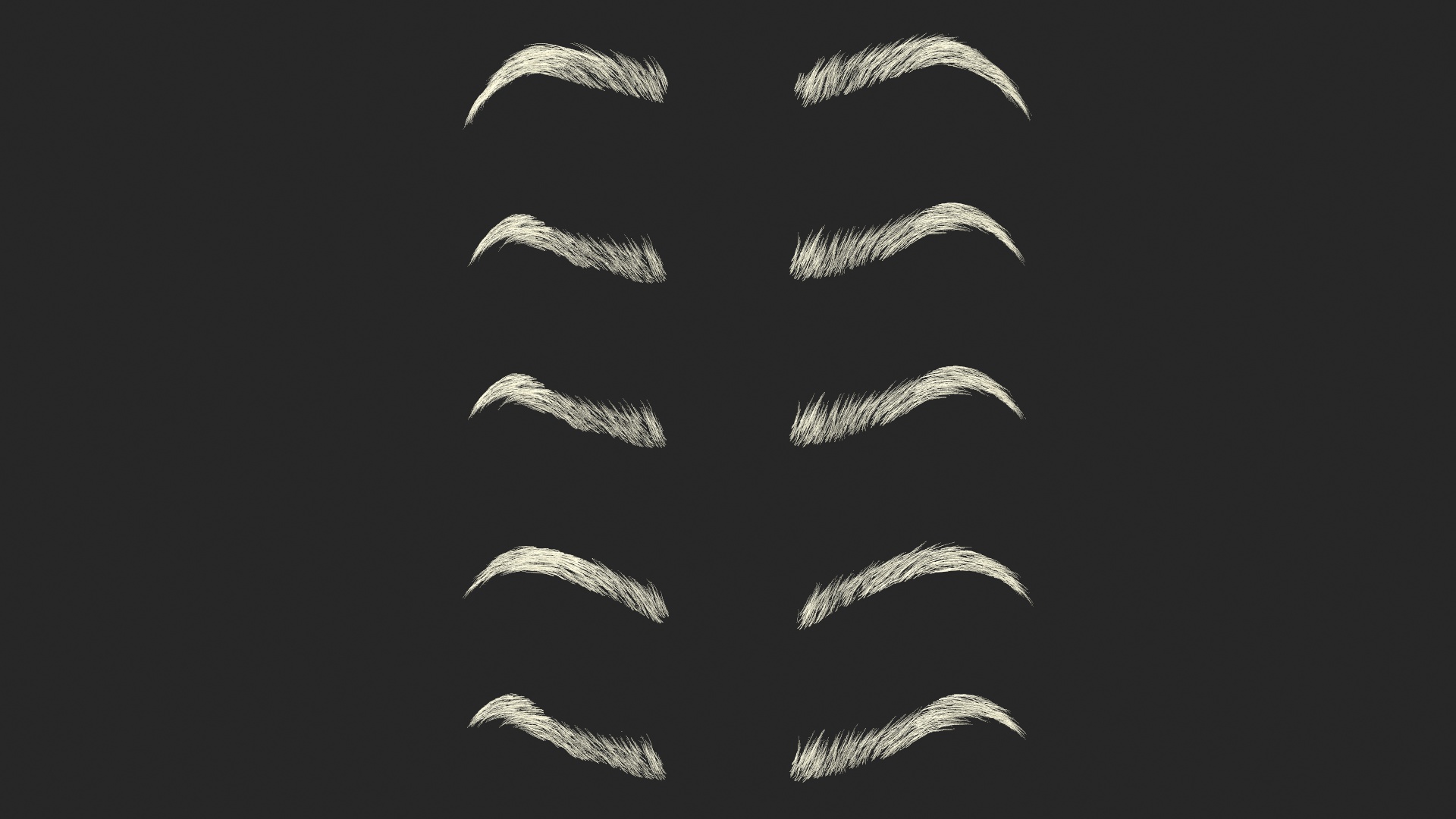 Eyebrows Shapes Set 3D model