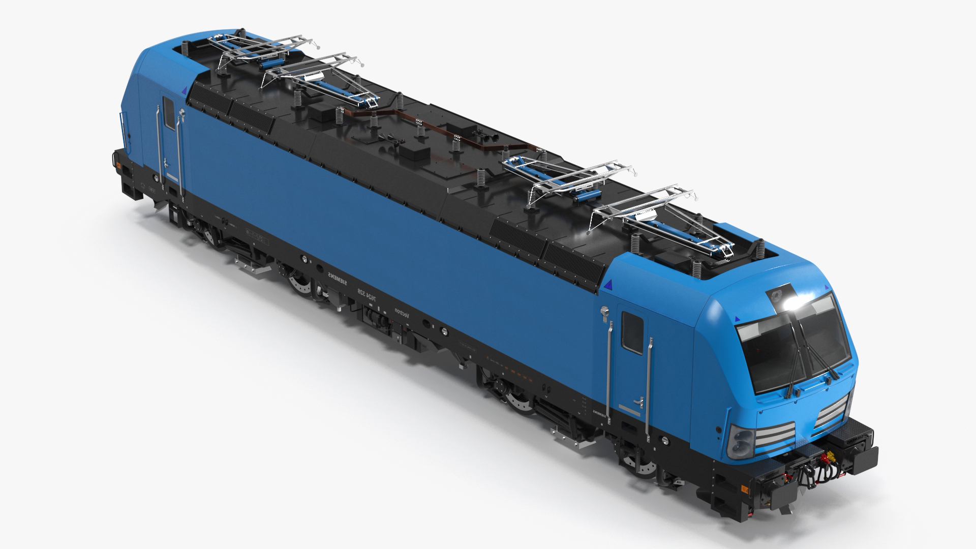 3D Blue Modern Locomotive Rigged for Cinema 4D model