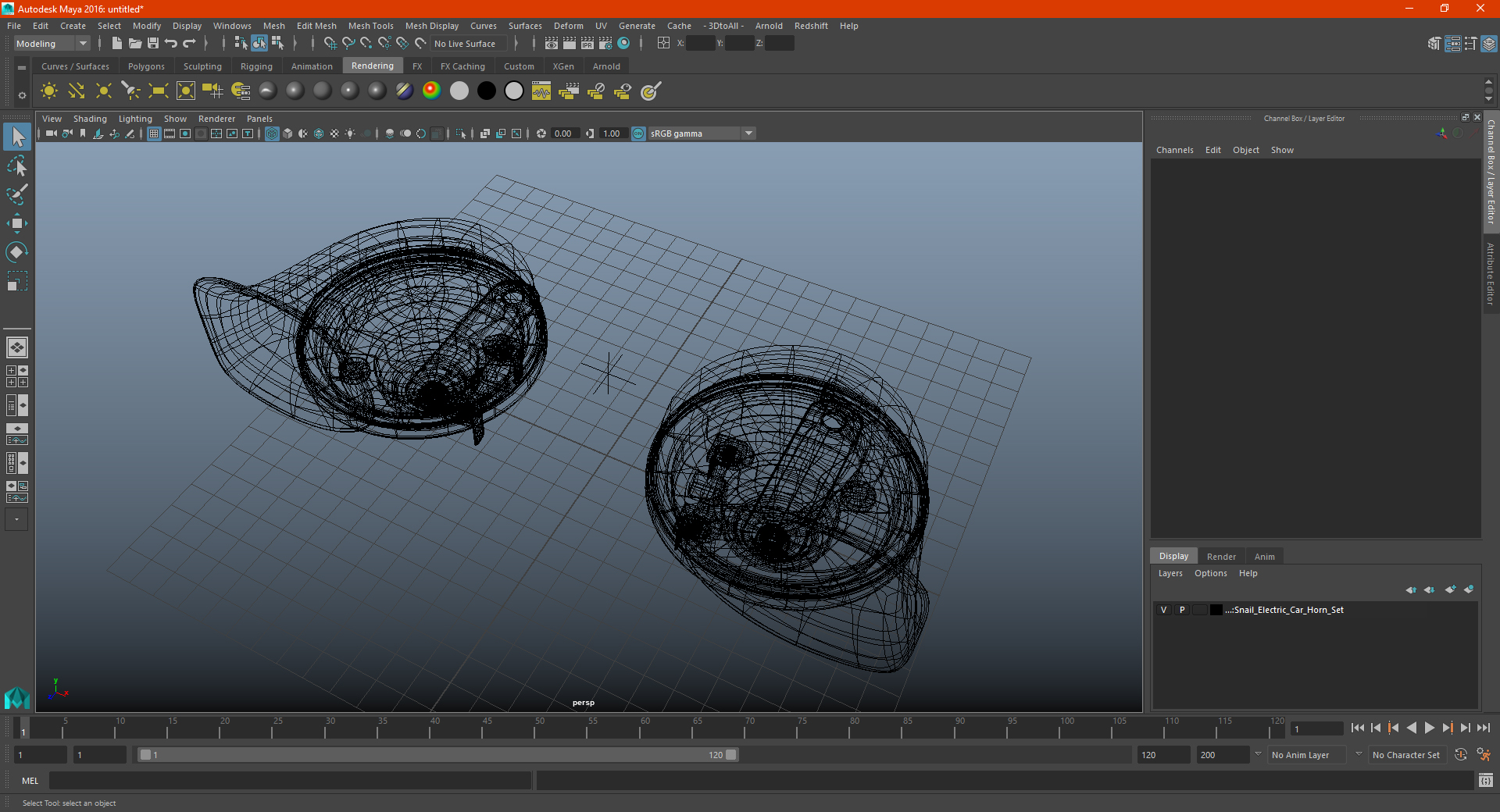 Snail Electric Car Horn Set 3D