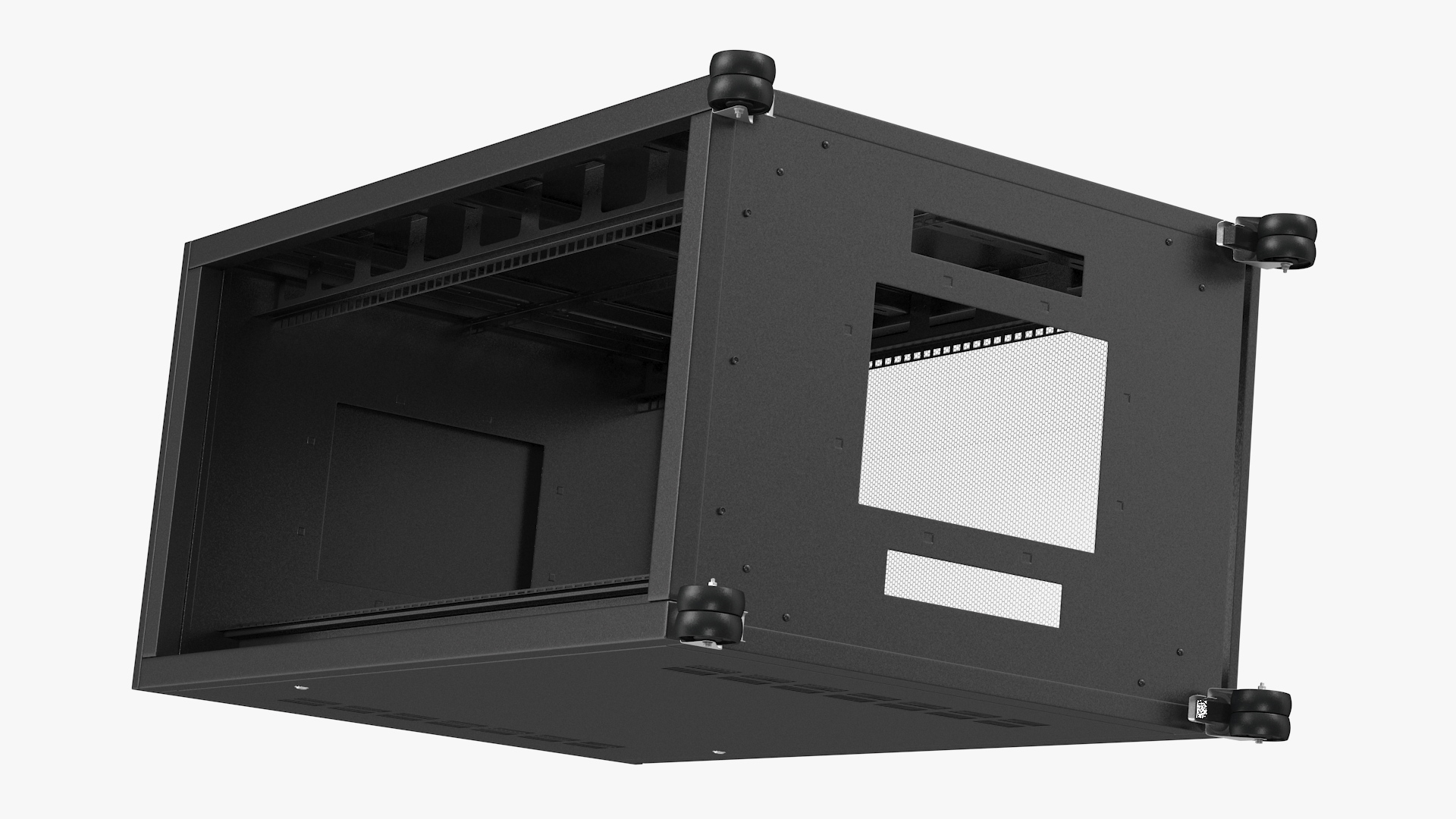 3D Floor Standing Rack Cabinet 27U Black Empty model