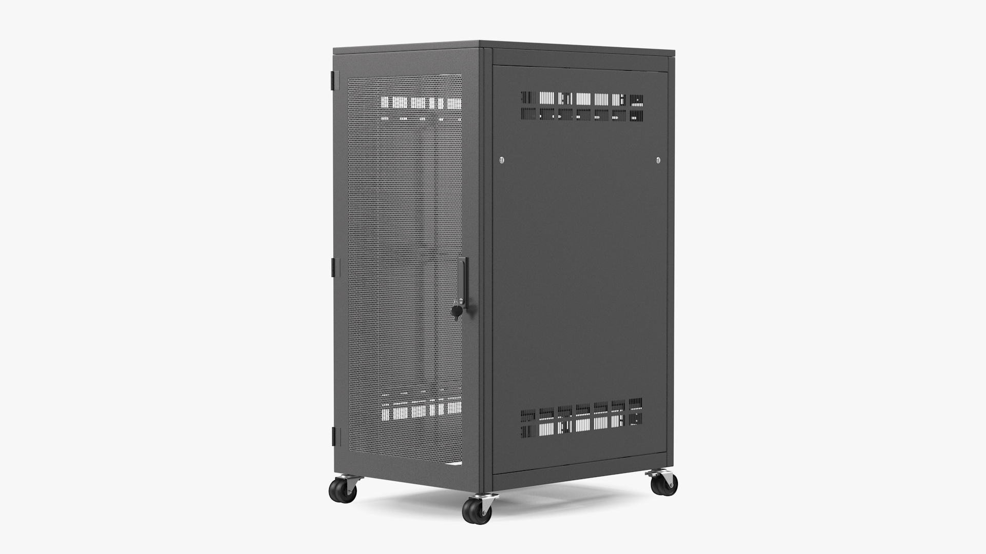 3D Floor Standing Rack Cabinet 27U Black Empty model