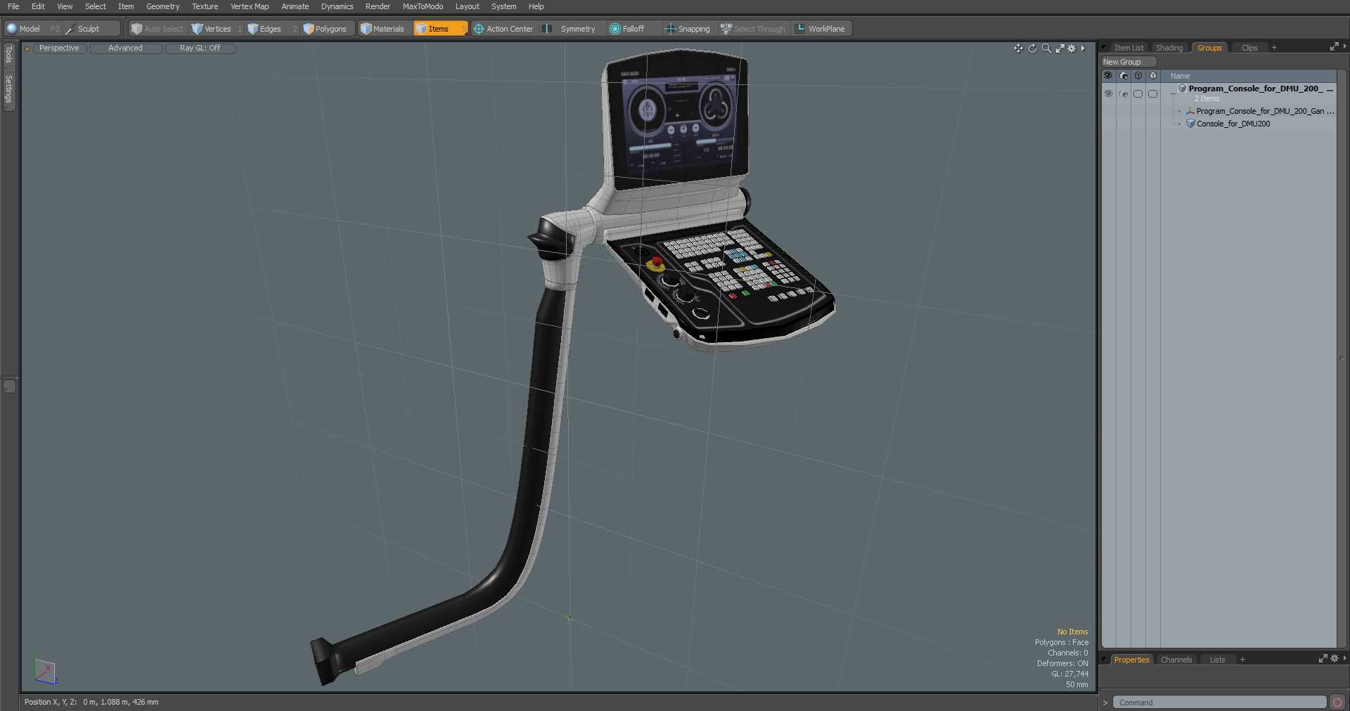 3D Program Console for DMU 200 Gantry CNC Machine