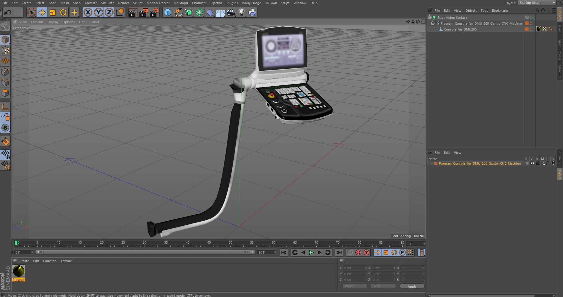 3D Program Console for DMU 200 Gantry CNC Machine